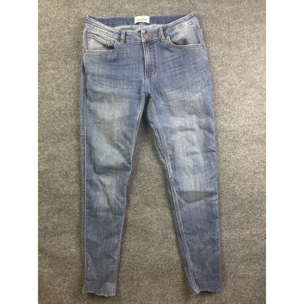 DU/ER‎ Skinny Jeans Womens 29x31 Blue Performance Denim Raw Hem